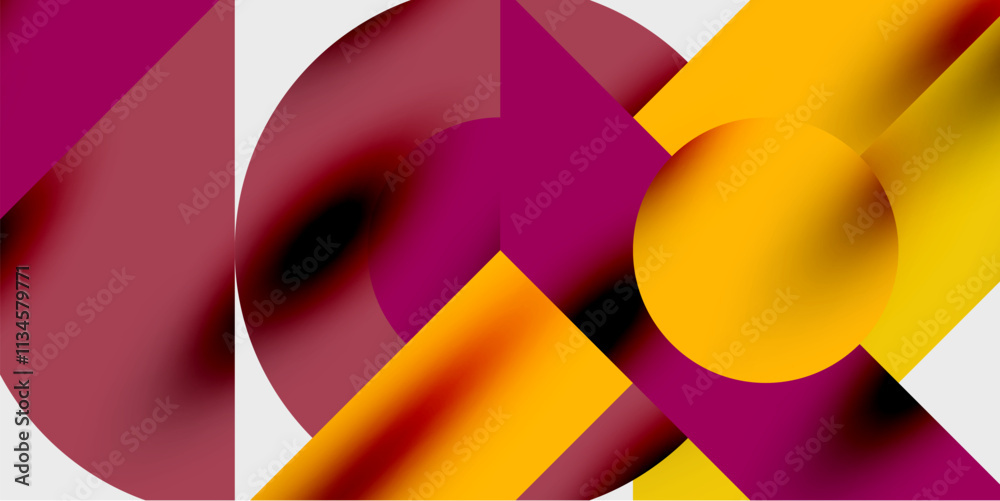 Aufkleber Vibrant abstract background circles with smooth gradients, creating a dynamic and modern design. Ideal for creative, tech, or contemporary-themed projects