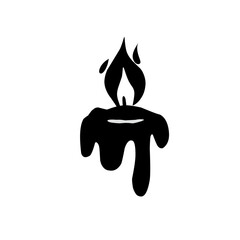Candles with fire silhouette Vector