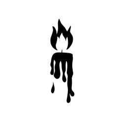 Candles with fire silhouette Vector