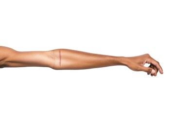 Fototapeta premium Isolated white background featuring artistic minimalist arm scar