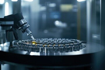 Fototapeta premium Microscopic Analysis in a Pharmaceutical Laboratory