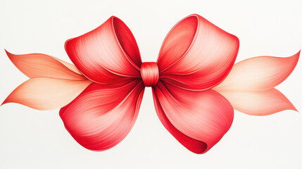 Naklejka premium vibrant watercolor illustration of large red bow, exuding elegance and charm. Perfect for festive occasions and celebrations