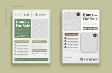 Real Estate Flyer template design and home sale poster theme