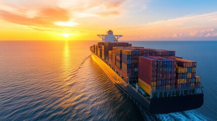 The ship is carrying a large number of containers