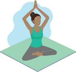  Woman practicing yoga on a mat