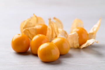 Cape gooseberry, Golden berry (Physalis peruviana) on white background, Healthy fruit