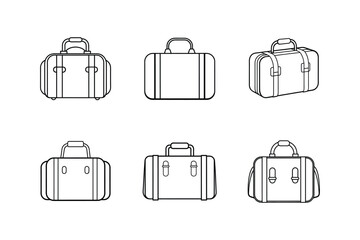 travel bag icon line art vector illustration