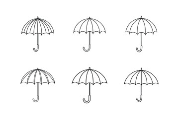 umbrella icon line art vector illustration