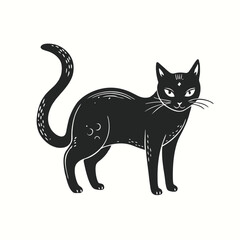 This simple and elegant black cat silhouette is perfect for a variety of uses, from logos and branding on a white background