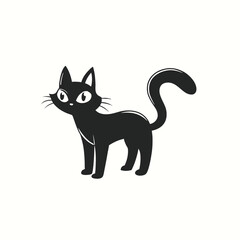 This simple and elegant black cat silhouette is perfect for a variety of uses, from logos and branding on a white background