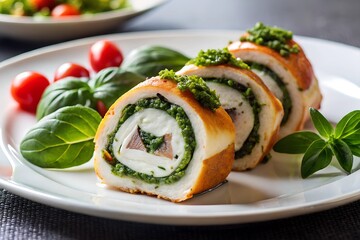 Sushi roll with vegetables dish