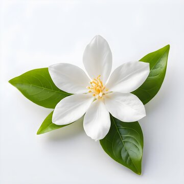 White flower of jasmine on white background 3d illustration