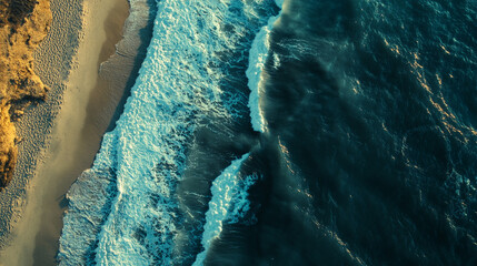 Waves gently crashing on a sandy beach at sunset, showcasing the beauty of nature's shoreline