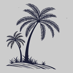 Obraz premium palm tree silhouette vector art and illustration