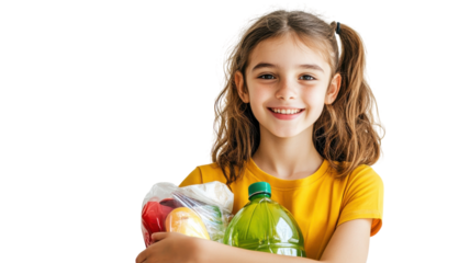 A Compassionate Community Volunteer Girl Engaging in Philanthropic Activities While Holding Donations for Social Causes.