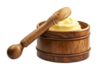 Butter Churn for Homemade Butter - Isolated on White Background