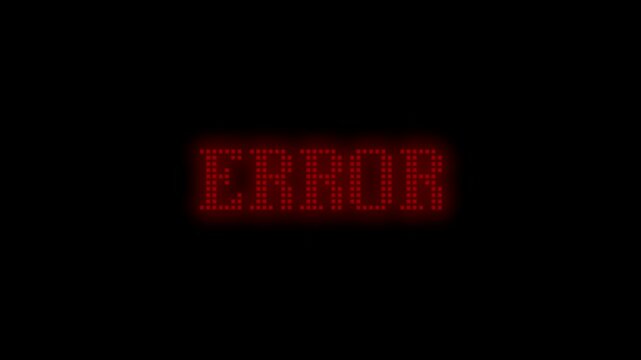 roter blinkender Text zeigt die Meldung: ERROR