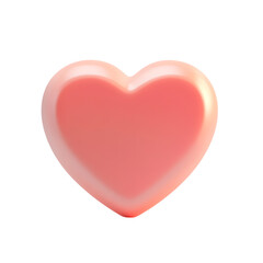 glossy pink heart icon on transparency background