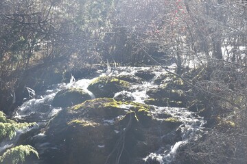 waterfall at Jiuzhaigou natural national park travel location in China 