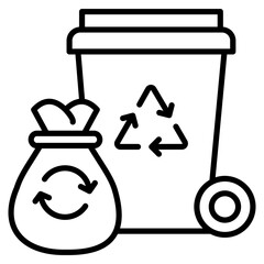 Recycling Bin  Icon Element For Design