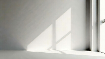 Fototapeta premium Minimalist sunlight and shadows casting through modern window