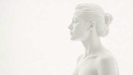 Elegant marble sculpture of female figure in minimalist style