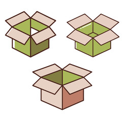 carton box color icon vector illustration