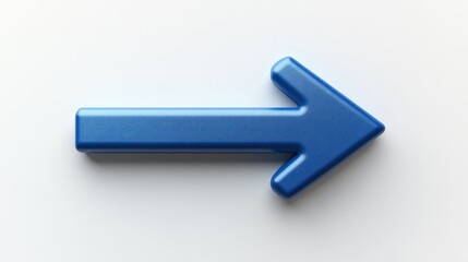 Bright blue arrow shape directs attention on a clean white background, symbolizing movement forward