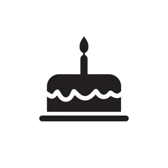 A cake vector illustration silhouette icon in a white background