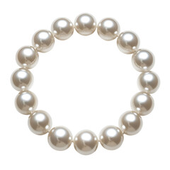 White Pearl Necklace Circular Design Jewelry