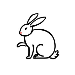 Obraz premium simpe cute rabbit icon