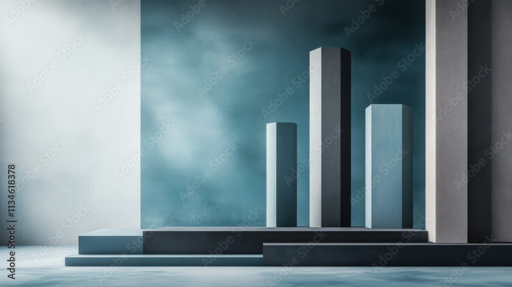 Leinwandbilder abstract geometric structures on a calm background in soft lighting