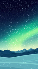 Fototapeta premium wallpaper of the aurora at the North Pole