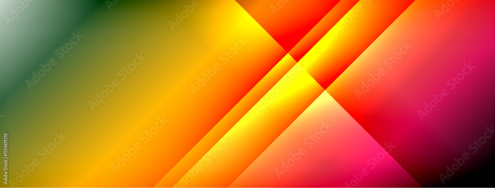Poster Dynamic shadow lines with gradient colors geometric background