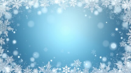 Fototapeta premium Delicate Border of Intricate Snowflakes