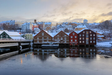 Obraz premium Winter in Trondheim, Norway