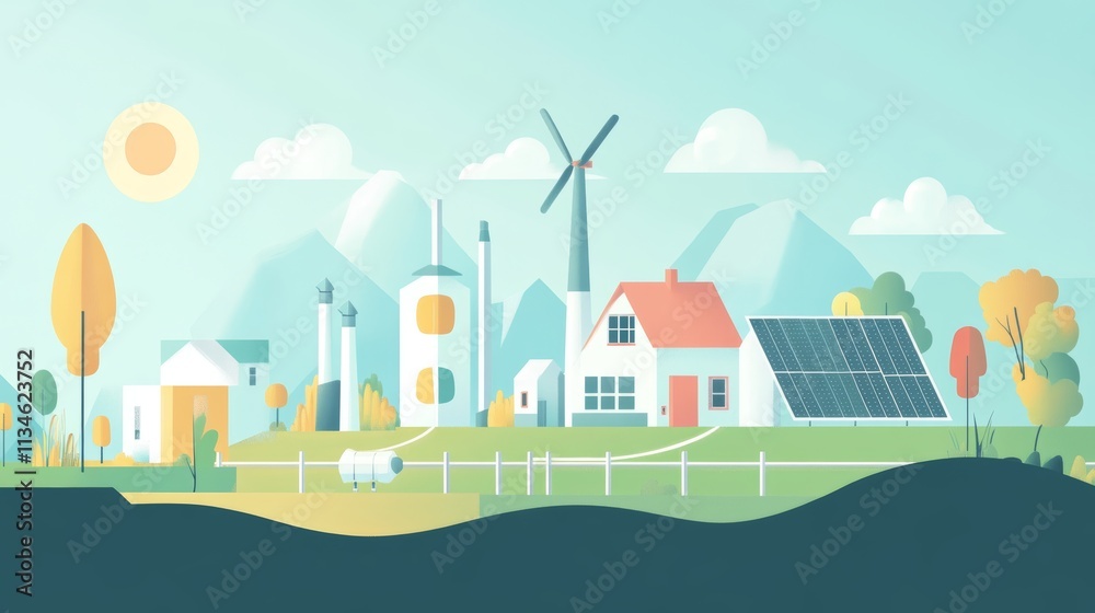 Wall mural exploring innovative energy solutions a visual journey through alternative power sources