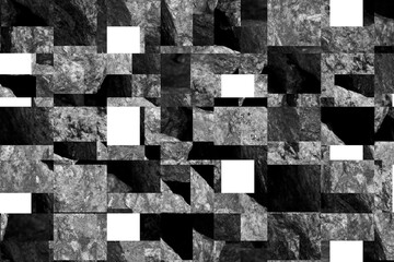 Illustration Rock Square Shape Rectangle Stone Blocks Scrambled Tile Design.