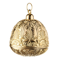 Ornate Golden Christmas Ornament with Intricate Design
