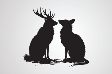 animal silhouettes vector illustration.