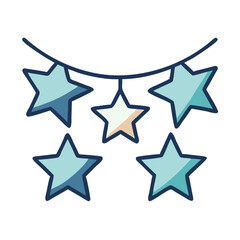 Obraz premium Blue Stars Banner Vector Design Element