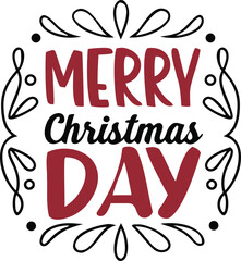 Merry Christmas Day Festive Typography Design.