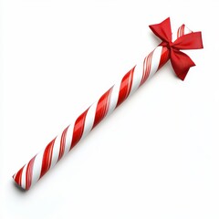 Fototapeta premium Festive red and white candy cane with bow