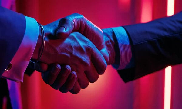 Business Handshake Close-Up: Professional Agreement in Action