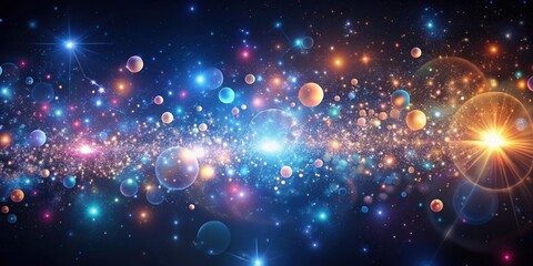 Background with abstract particles floating in space, particles, abstract, background, space, science, design, digital