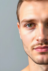 Fototapeta premium close up portrait of a man, with white tones