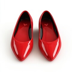 Fototapeta premium Stylish red high heels on a white background