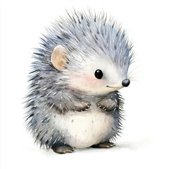 Cute baby porcupine illustration with soft colors and minimal design