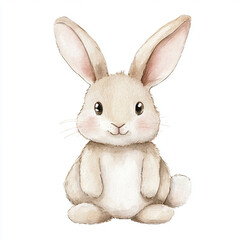 Cute baby rabbit illustration with soft watercolor details