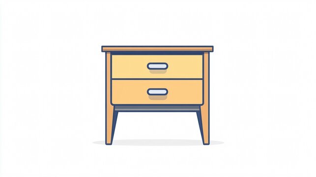recommend clip art: Minimalist Bedside Table Outline Icon Vector for Interior Design Projects